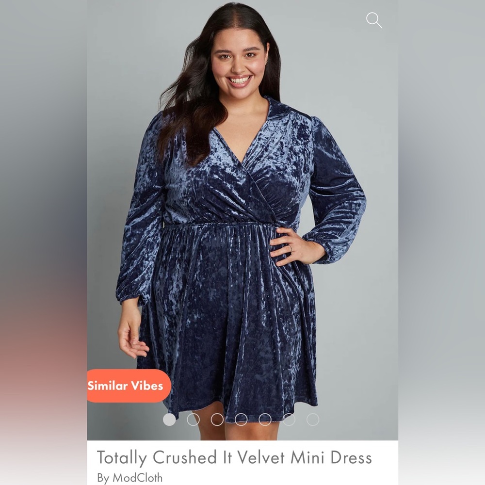 BNWT blue crushed velvet ModCloth Dress size 1X